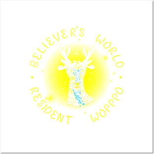 Texted Plain Bright Colors Version - Believer's World with Resident Wopppo Posters and Art